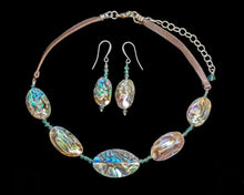 abalone & crystal choker set