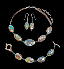 abalone & crystal choker set