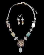 herkimer diamond & abalone tree set