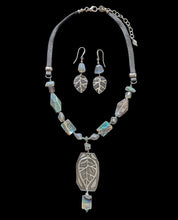 abalone & labradorite leaf set
