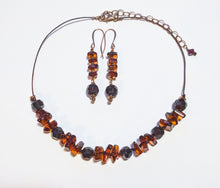 amber & garnet choker