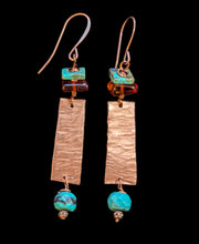 hammered copper & amber set