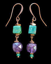 amazonite & amethyst leaves set