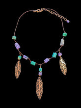 amazonite & amethyst leaves set