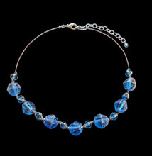 blue african glass choker set