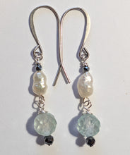 pearl & blue topaz set