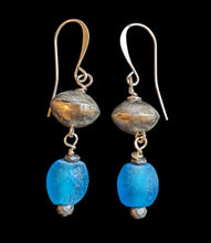 blue african glass choker set