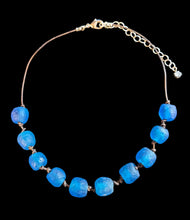 blue african glass choker set