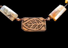 copper leaf & flower agate set