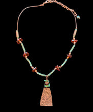 hammered copper & amber set