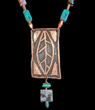 charoite & turquoise copper leaf set