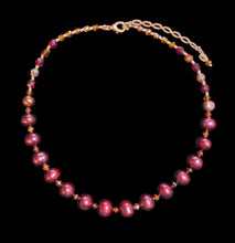 cranberry pearl & hessonite garnet set