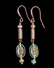 copper dragonfly & czech glass set