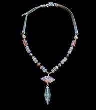 fluorite pendant & pearl set
