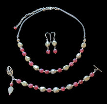 red garnet & pearl set