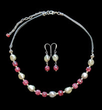 red garnet & pearl set