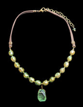fluorite & green pearl set