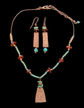 hammered copper & amber set