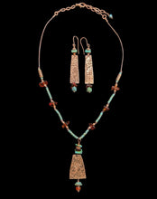 hammered copper & amber set