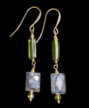 iolite & olive pearl set