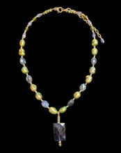 iolite & olive pearl set
