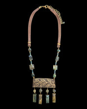 labradorite & emerald leaf & vine set