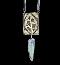 leaf & kyanite pendant set