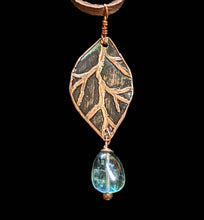 copper leaf & fluorite pendant necklace