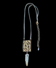 leaf & kyanite pendant set