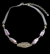 leaf & lavender pearl choker set