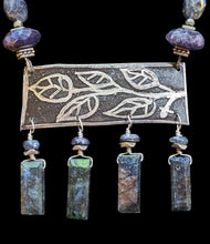 blue labradorite leaf & vine set