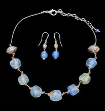 light blue african glass set