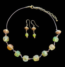 light green african glass set