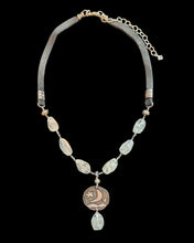 carved aquamarine moon & stars set