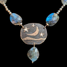 blue labradorite moon & stars set