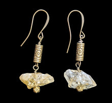 brass leaf & citrine set