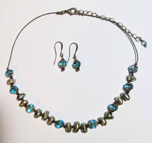 pearl & blue crystal set