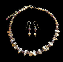 pearl & garnet choker set