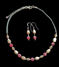 pearl & garnet choker set