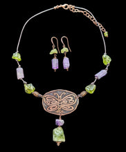 peridot & amethyst butterfly set