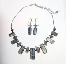 rough kyanite & labradorite set