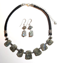 rough labradorite slab set