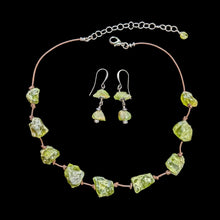 rough peridot choker set