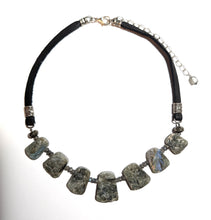 rough labradorite slab set
