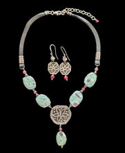 ruby in zoisite flower set