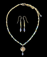 tourmaline & iolite lotus set