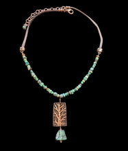 copper tree glass & stone set