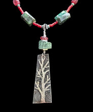 emerald & garnet tree set