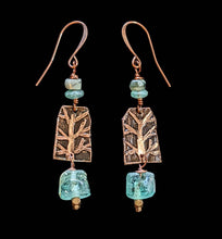 copper tree glass & stone set