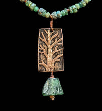 copper tree glass & stone set